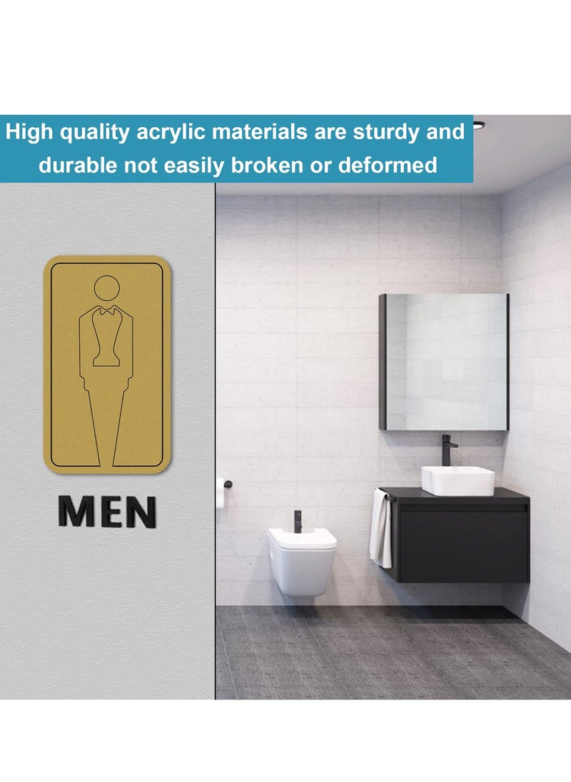 Excefore 2 Pcs Toilet Signs, Premium Funny Bathrooms Signs, Door Restroom Sign Ladies Gents Toilet Sign Wall Stickers, for Bathroom, Hotel, Restaurant, 11 x 20CM  - Image 2