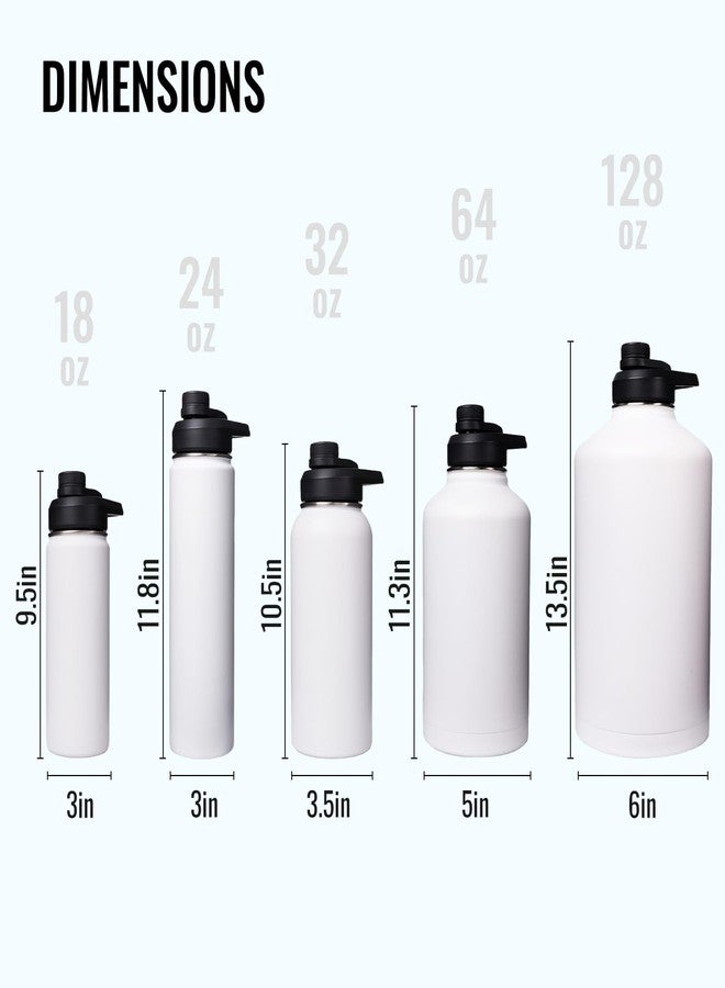Fijinhom 32oz Stainless Steel Insulated Water Bottle, Double Wall Vacuum Sports Water Bottle, Leak Proof Water Bottle with Handle and Wide Mouth, BPA Free, Keep Cold and Hot, White 32oz - Image 5