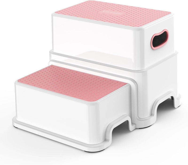 Victostar 2 Step Stool for Kids - Pink - Image 1