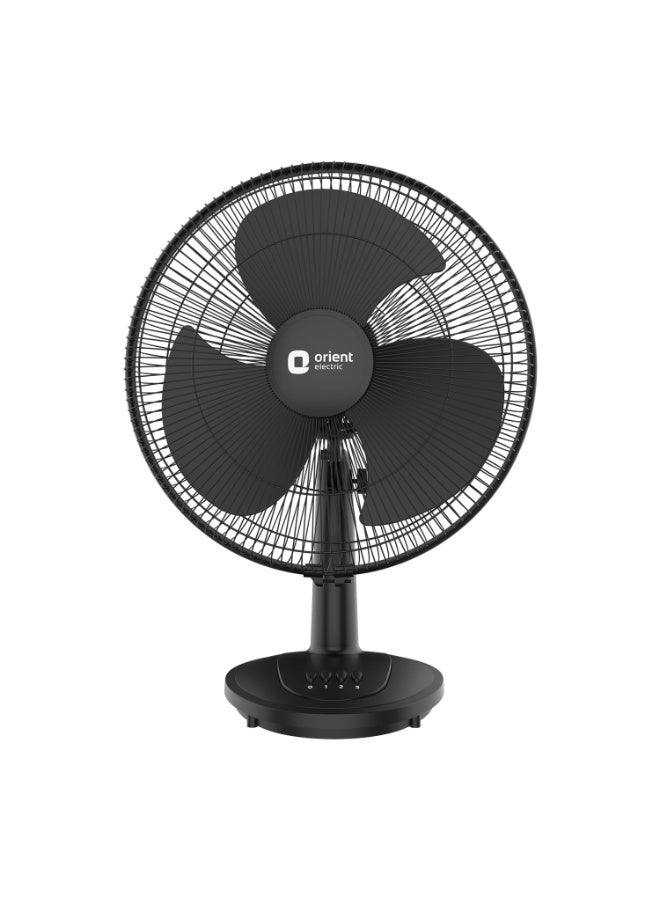 Orient Electric 400 mm Table 77 | High Speed Table Fan for Home|100% Copper Motor with Thermal Overload Protection | 90 Degree Oscillation | 3 Speed Control | Military Grade Guard | Black - Image 1