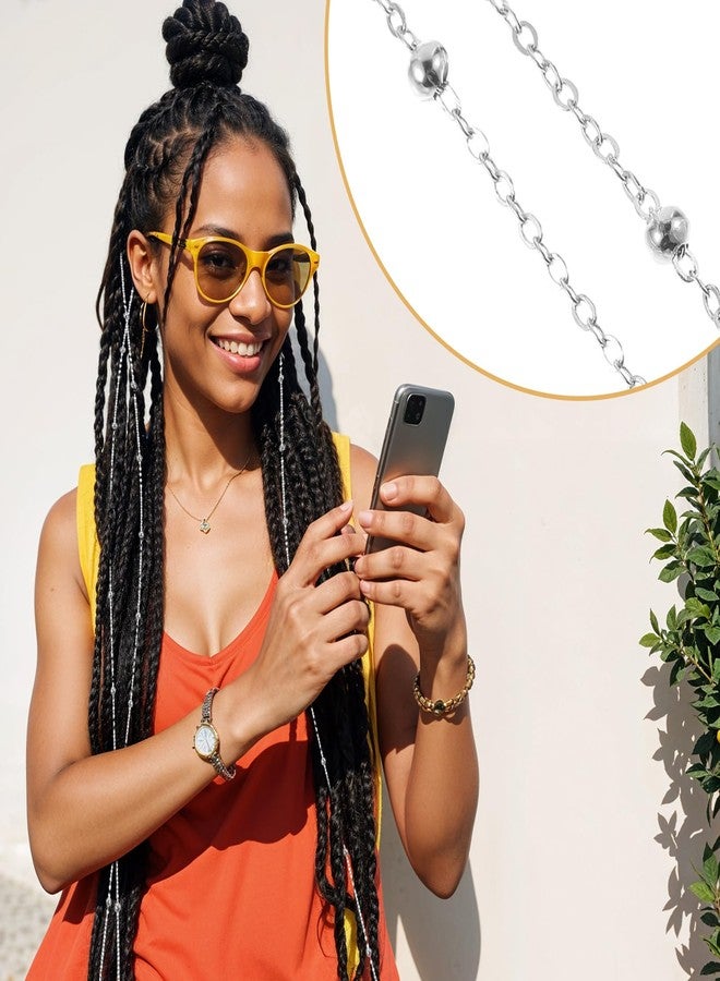 RECTYO GALLERY 6PCS Premium Rhinestone Hair Chains Clip, Bling Crystal Hair Extension Glitter Silver Tassel Hair Charms Hair Jewelry Accessories for Braids Women Girls Festival Rave - Image 3