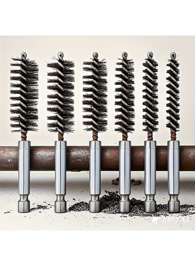 6pcs Stainless Steel Wire Tube Brushes For Deburring Screws Threads Rust Removal - Image 2