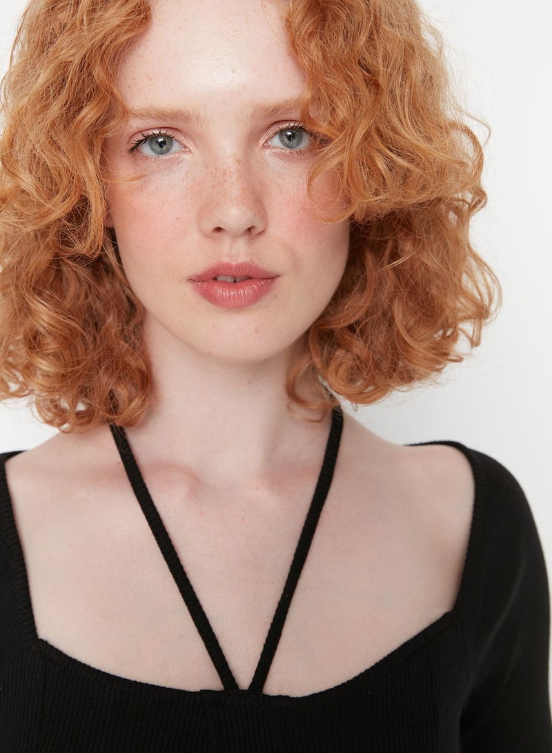 trendyol Crop Corduroy Knitted Blouse  - Image 2