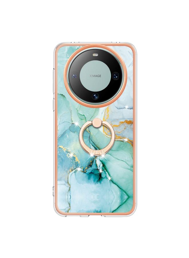 S-TOP Case For Huawei Mate 60 Pro Electroplating Marble IMD TPU Phone Case with Ring Holder - Image 2