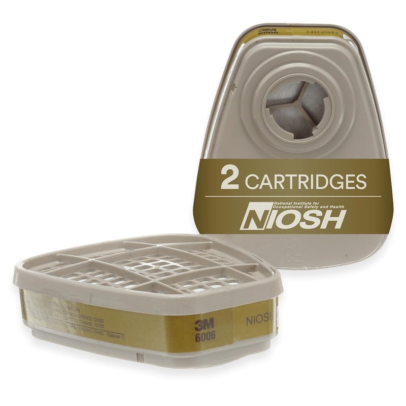 3M Respirator Cartridge 6006, 1 Pair, Helps Protect Against Organic Vapors, Acid Gases, Ammonia, Methylamine or Formaldehyde - Image 1