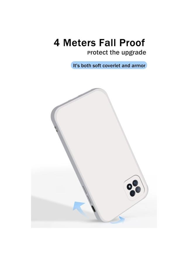 اس-توب جراب لهاتف OPPO A72 بلون سادة من السيليكون السائل المقلد مع حافة مستقيمة وغطاء حماية كامل مقاوم للسقوط - Image 5