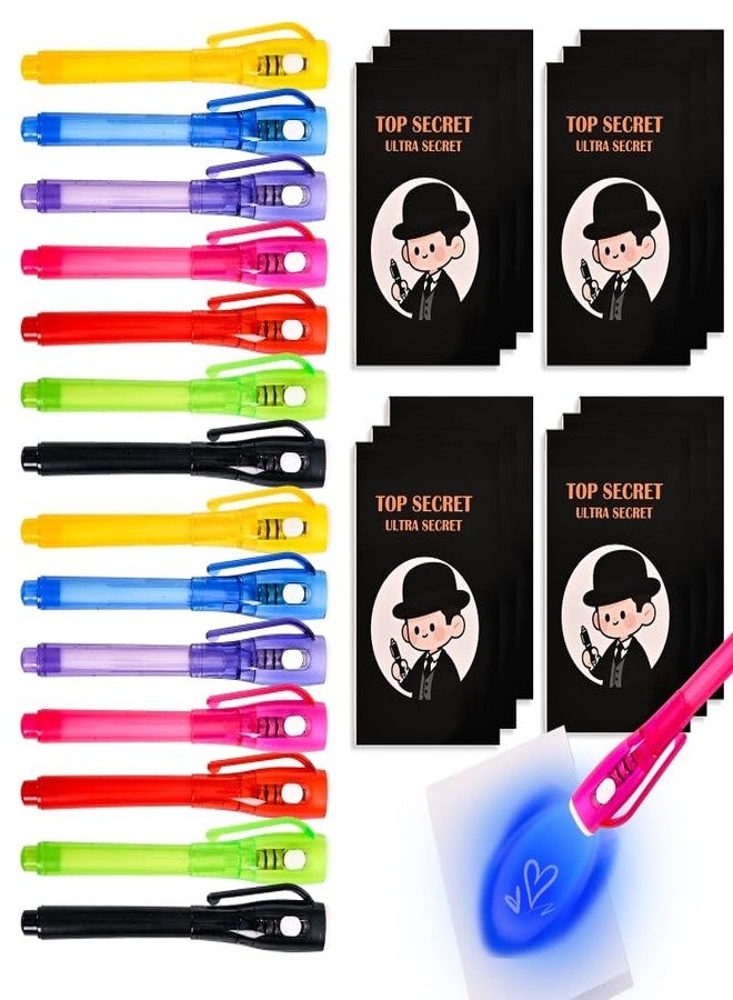 EODVICS 14 Pack Upgraded Spy Pen with Notebook Set Invisible Ink Pen with UV Light Magic Marker for Secret Messages Spy Kit Games Birthday Party Valentine's Day Christmas Gifts for Boys Girls Kids Ages 3+ - Image 1