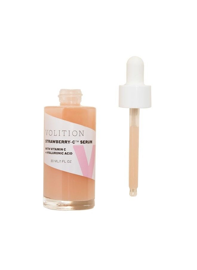 VOLITION - Beauty Strawberry-C Brightening Facial Serum - Soothing & Rich in Vitamin C - Strawberry Fruit & Seed Extract Reduces Excess Oil - Kakadu Plum Improves Skin Luminosity, Vegan (30ml / 1 fl oz) - Image 1