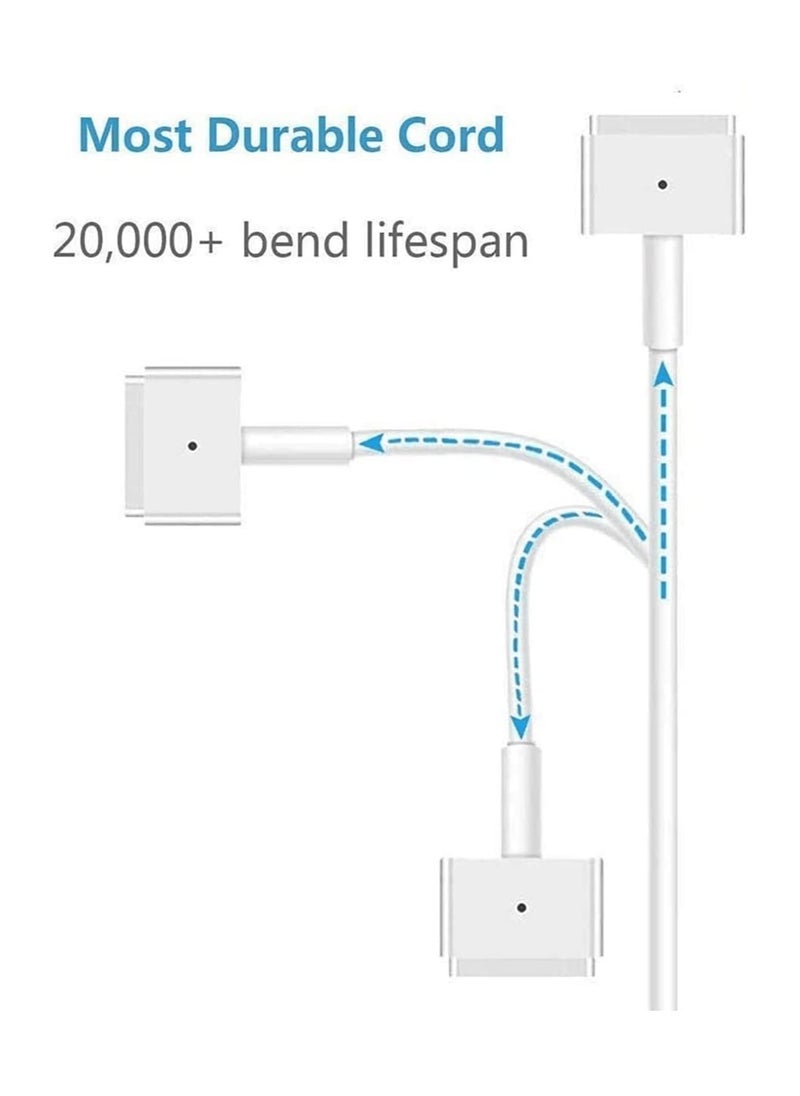 Generic - 45W Magnetic 2 T-Tip MacBook Mac Air Laptop Charger Adapter T-Connector (White) - Image 1