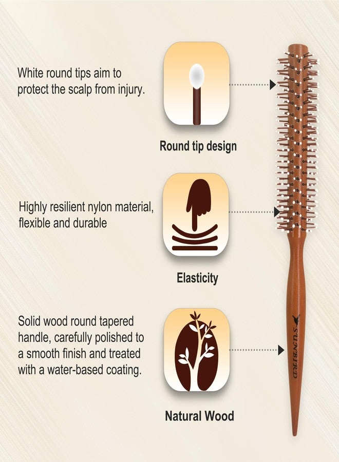 SUNBIRD Small Round Hair Brush for Short Hair Styling, Men & Women - Image 3