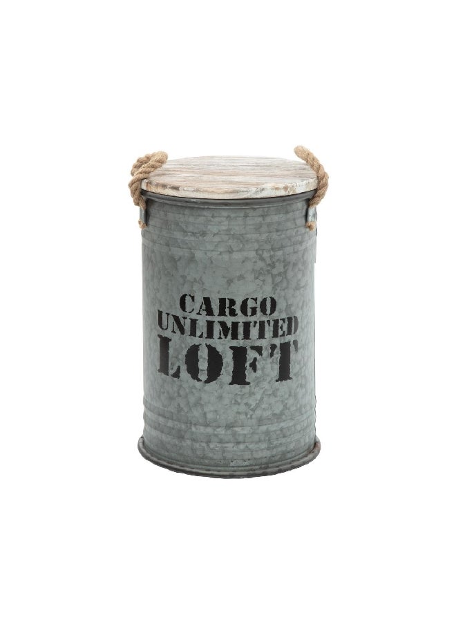 atmosphera 3-Piece Loft High Quality Iron Storage Trunk Set Grey and Brown 51.7 x 39.9 x 39.9 cm 166517A  - Image 3