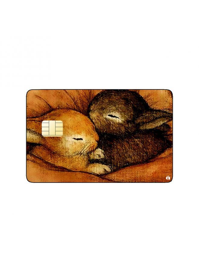 RKN PRINTED BANK CARD STICKER Cute Sleeping Rats Vintage Art - Image 2