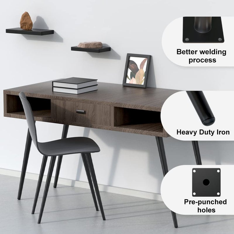 FIVEPEARS 8 PCS 12 Inch Heavy Duty Matte Black Metal Angled Taper Tapered Legs Set for Furniture Mid Century Modern Style Feets for Coffee Table Couch Sofa Cabinet Chair Dresser Bed Desk Credenza - Image 3