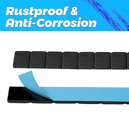EASYBERG 1/4 oz Stick on Wheel Weights, Adhesive Back, Easy to Peel, 36 OZ/Box 144pcs, Black Tire Weight for Cars, Trucks, SUVs, Motorcycles, Low Profile - Image 2