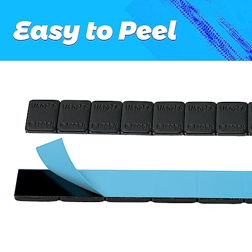 EASYBERG 1/4 oz Stick on Wheel Weights, Adhesive Back, Easy to Peel, 36 OZ/Box 144pcs, Black Tire Weight for Cars, Trucks, SUVs, Motorcycles, Low Profile - Image 3