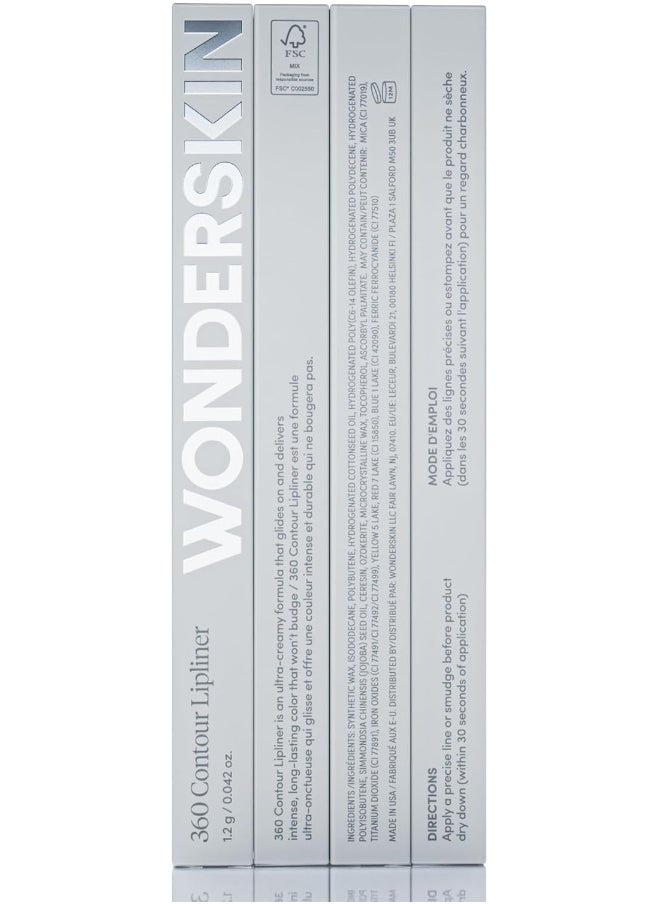 Wonderskin - 360 Contour Lip Liner Pencil, Nourishing Lip Liner Pencil, Long-Lasting, Waterproof And Transfer Protected (Rosewood) - Image 1