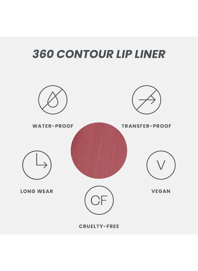 Wonderskin - 360 Contour Lip Liner Pencil, Nourishing Lip Liner Pencil, Long-Lasting, Waterproof And Transfer Protected (Rosewood) - Image 1