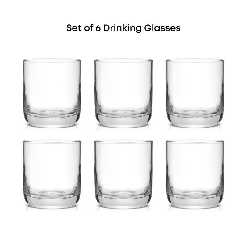 JoyJolt Faye Crystal Whiskey Glasses, Lowball Glasses Set of 6, 10oz Short Glass Tumbler, Double Old Fashioned Rocks Glass for Scotch or Bourbon, Dishwasher Safe Glassware - Image 2