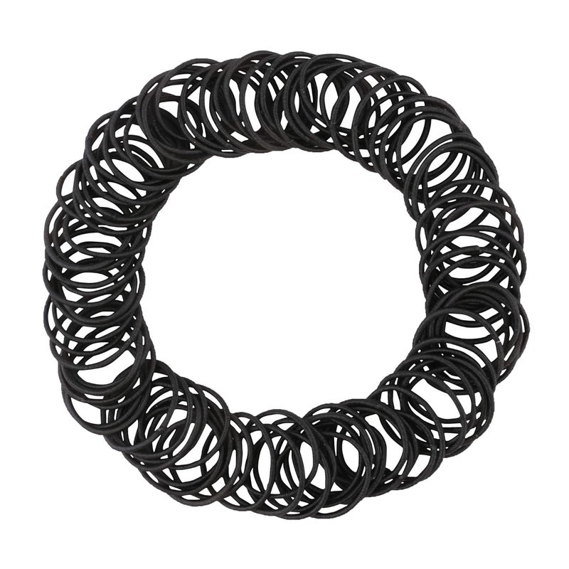 Driew Small Hair Ties 200 pcs Mini Black Hair Ties Tiny Ponytail Holder Soft Elastic Rubber Bands Black
