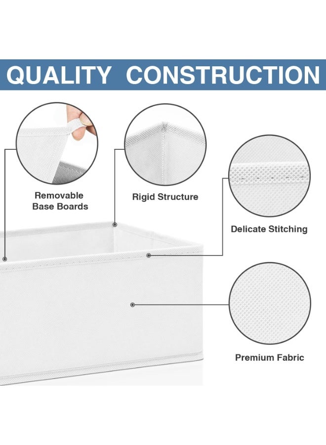 Bukela Drawer Organizer for Clothing, 12 Pack Sock Underwear Drawer Organizer Bins, Foldable Fabric Closet Organizers and Storage, Dresser Drawer Dividers for Baby Clothes, Scarves, Belt, Tie- White - Image 3