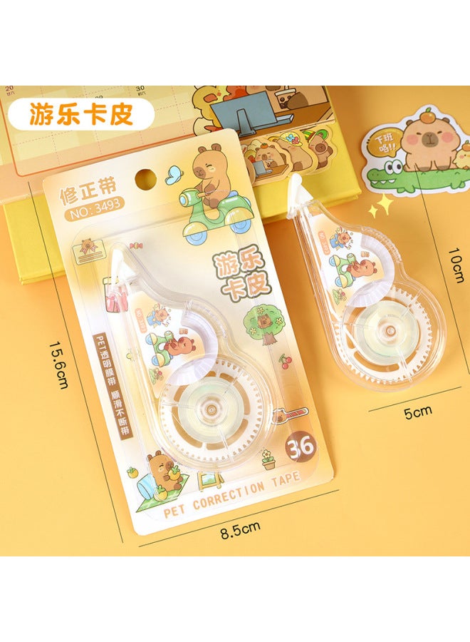 HELPS Creative Cartoon Capybara Correction Tape For Elementary Students, Cute Large Capacity 6m Pet Film Correction Tape - Image 1