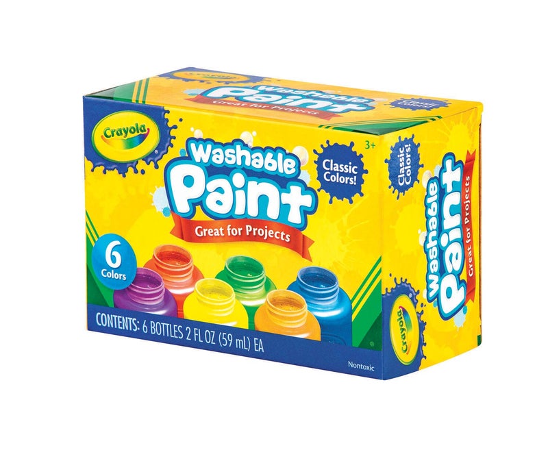 Crayola Washable Kids Paint, 6 Count, Kids At Home Activities, Painting Supplies, Gift, Assorted - Image 4