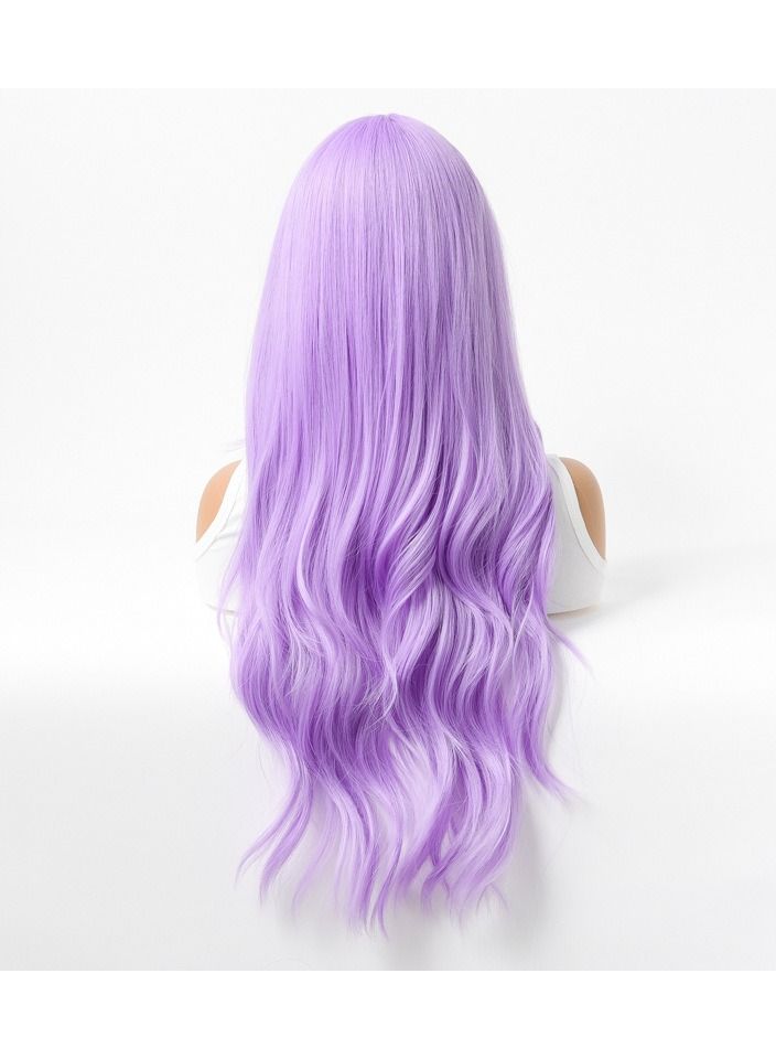 إستيل شعر مستعار نسائي طويل مجعد شعر مموج كبير متوسط ​​طويل كامل أغطية الرأس أرجواني فاتح - Image 4