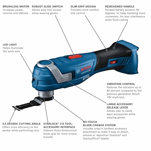 Bosch GOP18V-34N 18V Brushless StarlockPlus® Oscillating Multi-Tool (Bare Tool) - Image 2