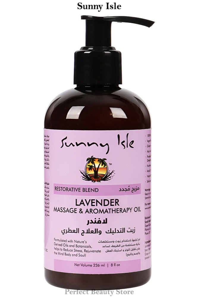 Sunny Isle Restorative Blend Lavender Massage & Aromatherapy Oil-236ml