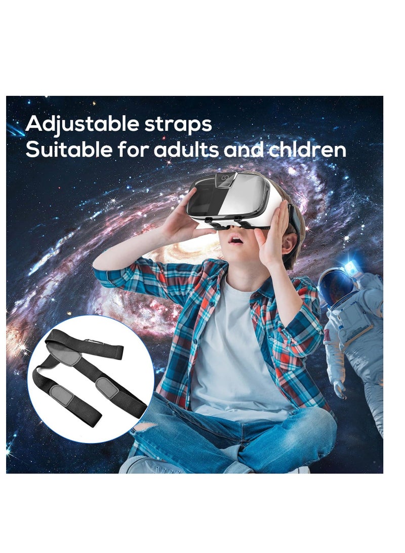 سماعة الواقع الافتراضي ثلاثية الأبعاد للأطفال والكبار، نظارات الواقع الافتراضي للهواتف الذكية 4.5-6.3 بوصة، عدسات عالية الدقة مضادة للزرقاء لحماية العينين للهواتف الذكية من سامسونج وأندرويد - Image 2