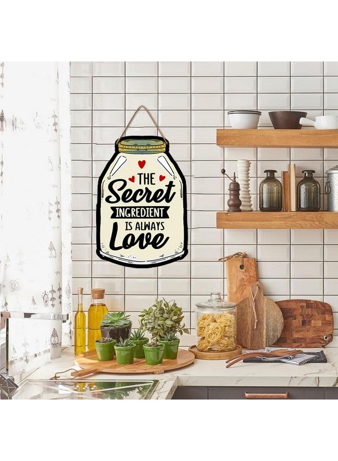 PNF Generic PNF The Secret Ingredient is Always Love Kitchen Quote Wall art & Door Hanging Frame For Kitchen, Dining, restaurants Decor | Walland home Decor for Living Room | Room Decor Wall Decor Items For Bedroom | (Wooden, 11x9 Inch,Brown)-35-1, Medium (PNF-35-WALL-thesecret-1) - Image 5