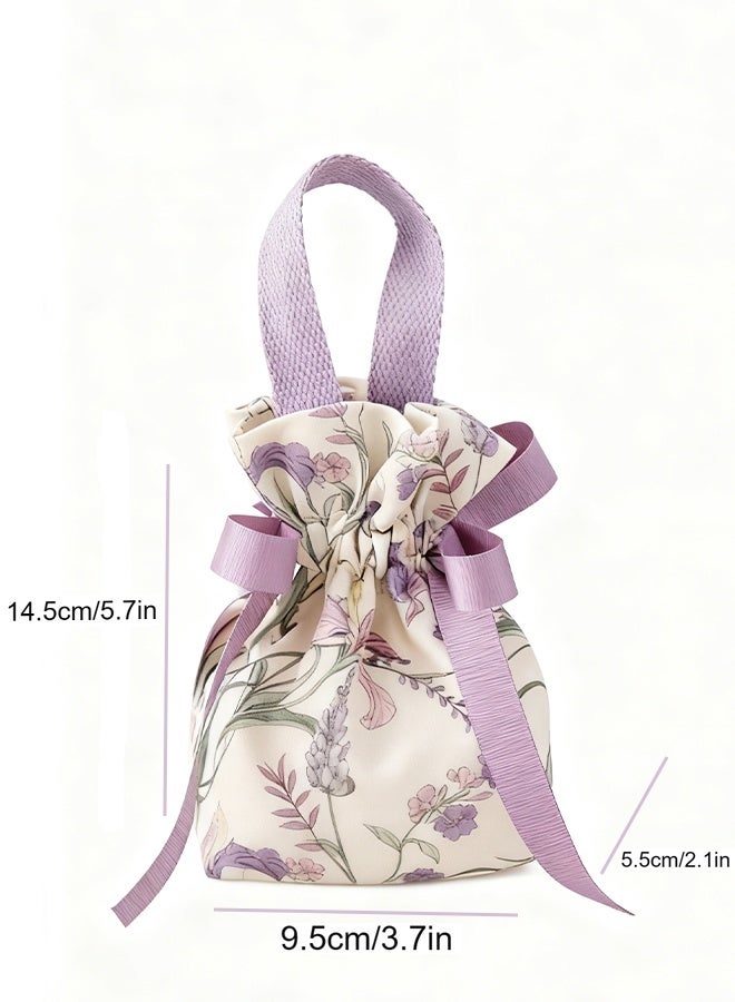 Happy D 5 printed fabric bags, drawstring bags, candy drawstring bags, engagement gift bags, Eid gift bags - Image 5