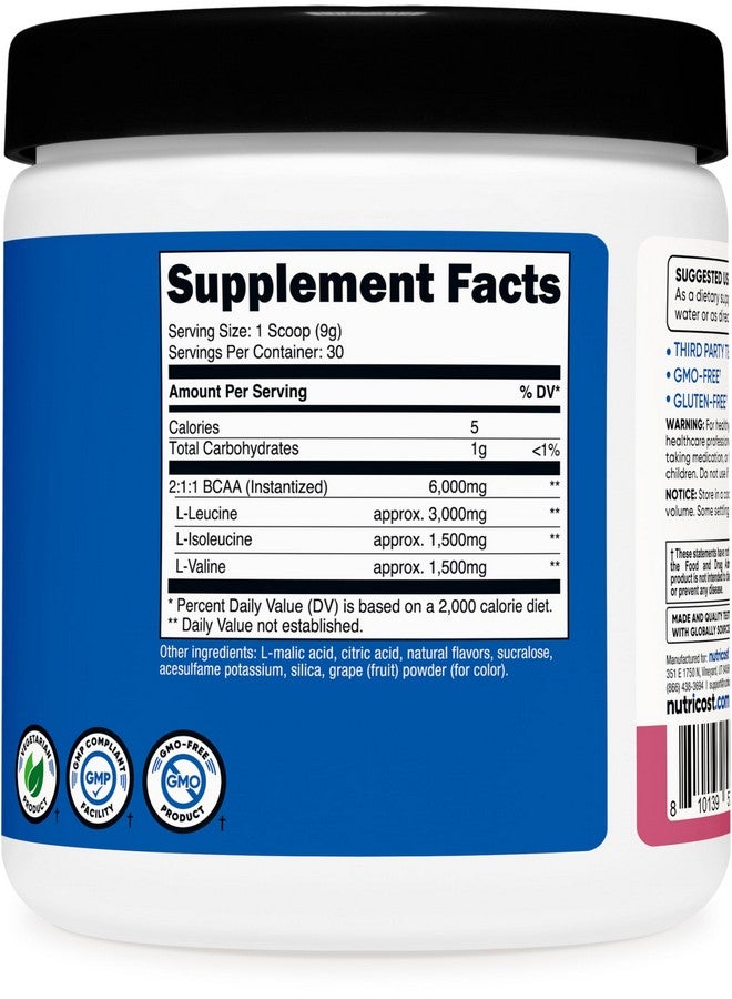 Nutricost BCAA Powder 2:1:1 (Pomegranate Guava, 30 Servings) - Branched Chain Amino Acids - Image 5