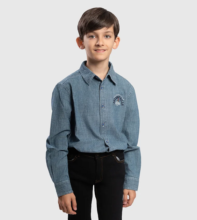 BEVERLY HILLS POLO CLUB Logo Embroidered Long Sleeves Shirt