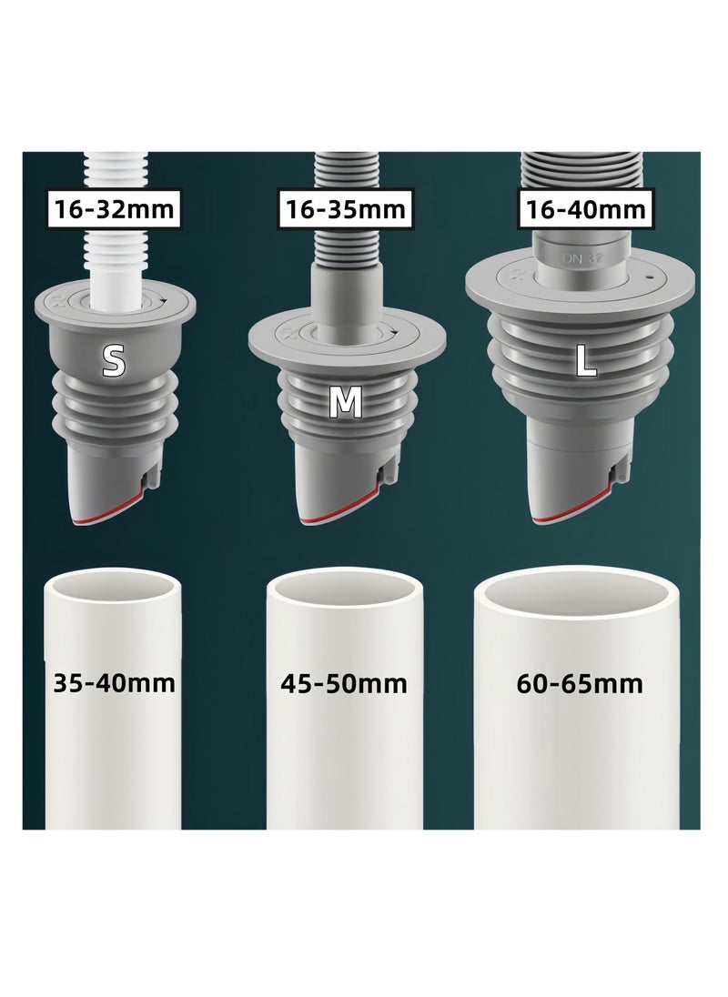 2 Pack Sewer Pipe Seal Ring Sealing Cover, Preventer Silicone Odor Proof Drainage Trap, Suitable for Bathroom Bathtub Kitchen Cleaning Tools (Medium)  - Image 5