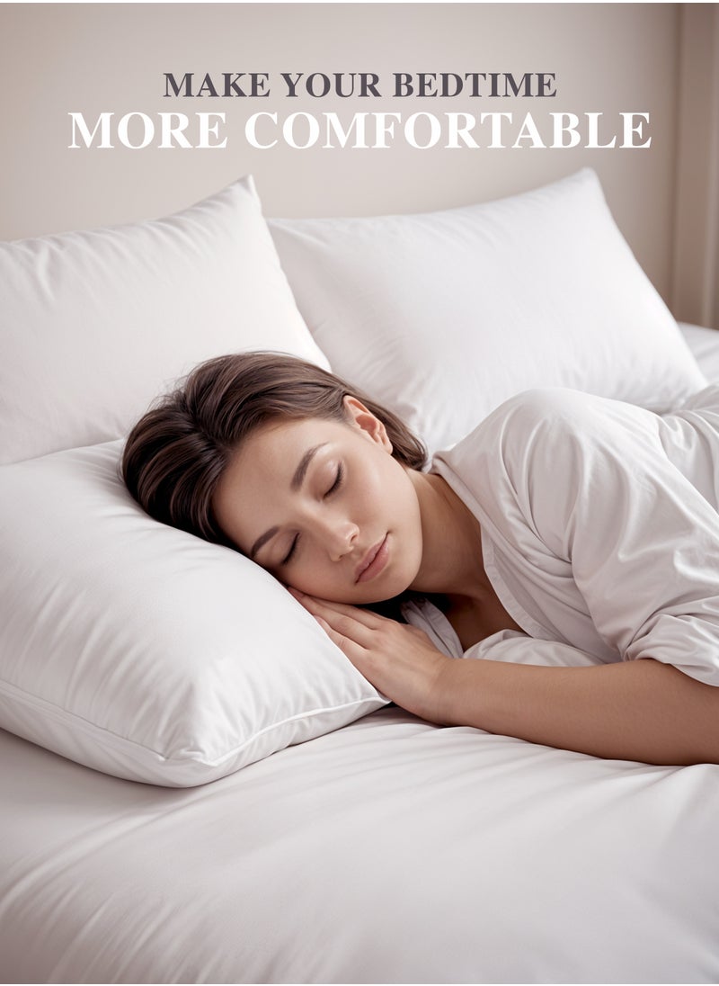 American Linen Twin Rest 2 Piece Set Piping Extra Soft Pillow Micro Fiber White 50x80cm  - Image 4