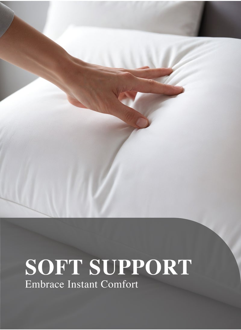 American Linen Twin Rest 2 Piece Set Piping Extra Soft Pillow Micro Fiber White 50x80cm  - Image 3
