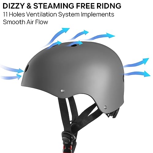 JBM Skateboard Helmet - Lightweight, Adjustable & Ventilated Helmet for Scooter, Roller Skate, Inline Skate - Image 5