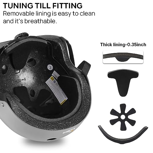 JBM Skateboard Helmet - Lightweight, Adjustable & Ventilated Helmet for Scooter, Roller Skate, Inline Skate - Image 3