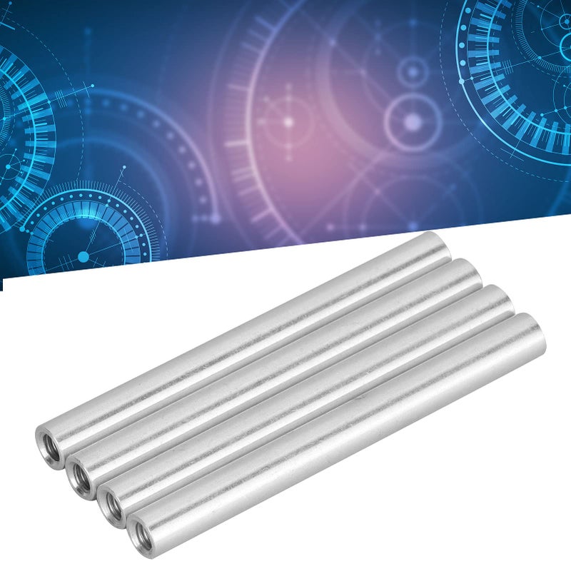 Walfront 4PCs Aluminum Standoffs Round Tube Extension Support Round Sleeve Connector Rod Bar Stud Tube Nut M4 x 0.7mm Female Threads 60mm Length Robotics Accessories Round Coupling Nut - Image 4