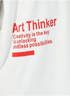 Styli Slogan Print Round Neck Oversized T-shirt  - Image 3