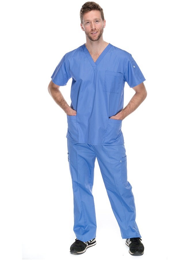 Meridian Meridian Classic Cargo Scrub Set - Comfortable and Stylish Unisex Medical Uniform with Cargo Pants and V-Neck Top. Ideal for Healthcare Professionals. Durable, Functional.  - Image 1