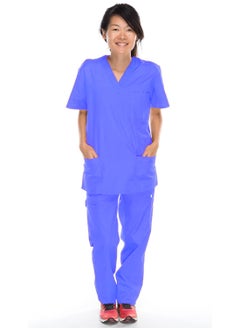 Meridian Meridian Classic Cargo Scrub Set - Comfortable and Stylish Unisex Medical Uniform with Cargo Pants and V-Neck Top. Ideal for Healthcare Professionals. Durable, Functional.  - Image 4