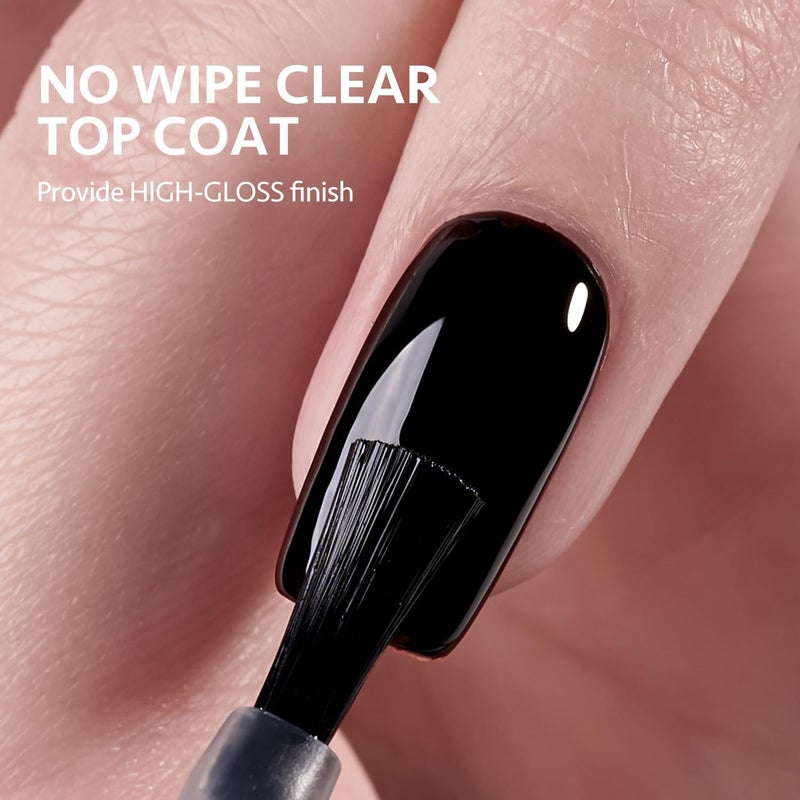 GAOY Glossy Gel Top Coat and Builder Base Set, 2 Pcs 16ml Glassy Top Coat and Clear Rubber Base Nail Strengthener Combination for UV Light Cure Gel Nail Polish - Image 5
