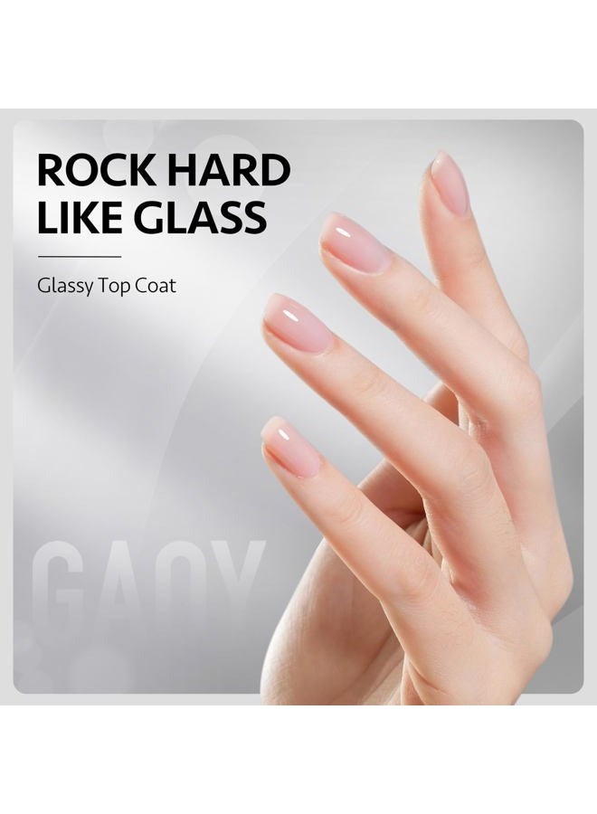 GAOY طقم طلاء الجل العلوي، الطلاء الأساسي وزيت البشرة، 3 قطع 16 مل لمسة لامعة بدون مسح لمجموعة طلاء الأظافر جل تحت ضوء UV - Image 2