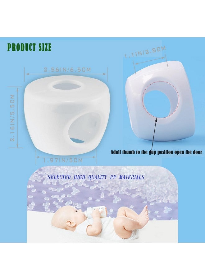 NCGDPZY Child Proof Door Knob Safety Covers - 4 Pack, Easy Install Baby Door Knob Covers for Kids, Durable White PP Material, Fits Most Spherical Door Knobs, Child Safety Products - Image 2