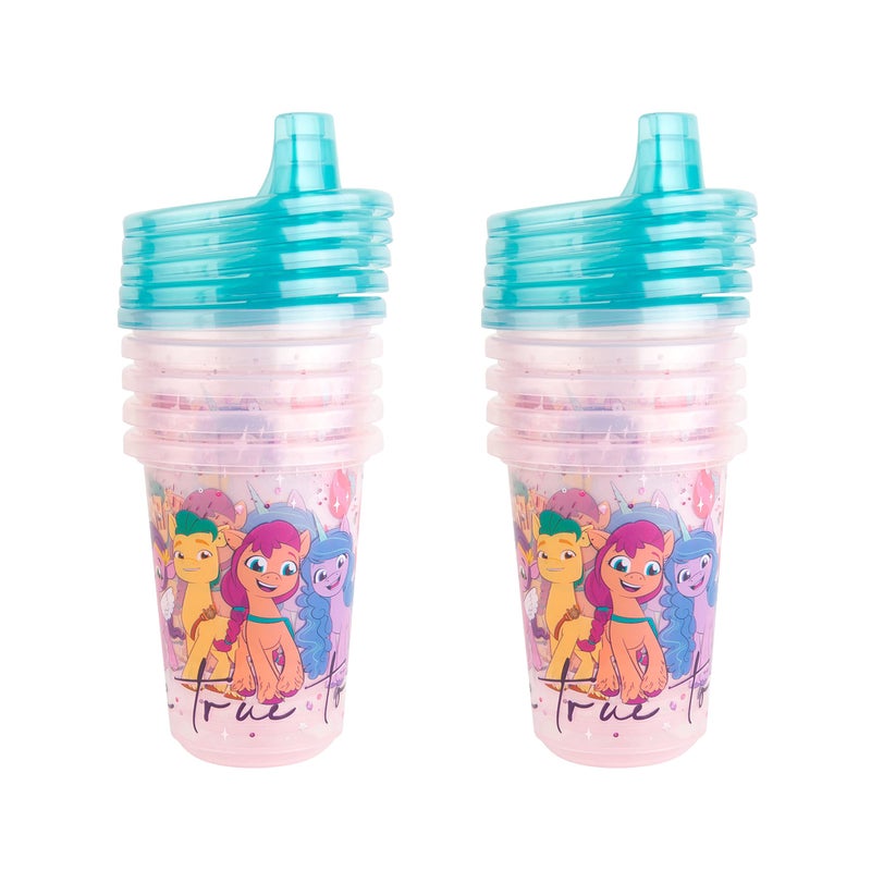 The First Years Take & Toss My Little Pony Sippy Cups - Reusable Toddlers Cups with Lids - Kids Party Pack with 2 Travel Caps - 10 Oz - 10 Count - Image 1