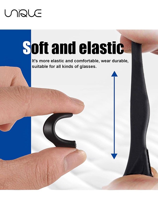 Unique - 5 Pairs Eyeglass Ear Grip - Anti-slip Eyeglasses Ear Cushion Retainer - Eyeglasses Temple Tip Sleeve Retainer (Black) - Image 1