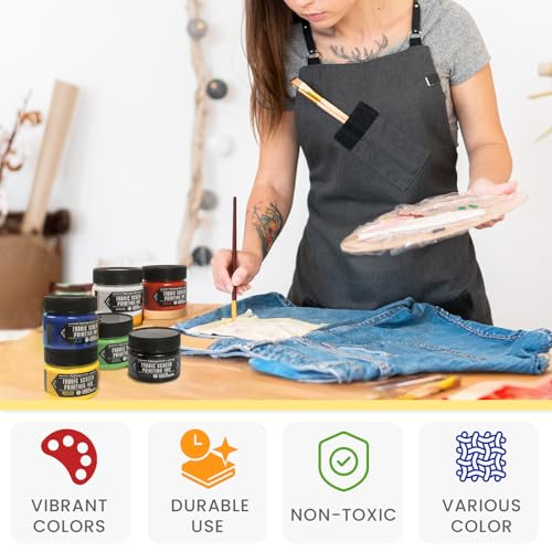 Falling in Art Fabric Screen Printing Ink Set, 4-Ounce Permanent Fabric Paints for T-Shirt and Silk Printmaking, 6 Colors - Image 2