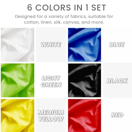 Falling in Art Fabric Screen Printing Ink Set, 4-Ounce Permanent Fabric Paints for T-Shirt and Silk Printmaking, 6 Colors - Image 3